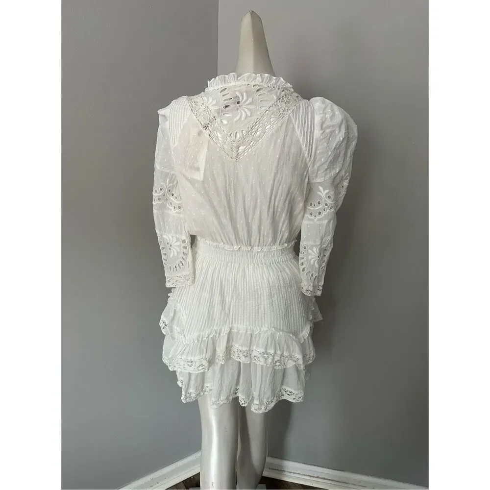 LoveShackFancy White Eyelet Lace Mini Dress - Picture 7 of 10